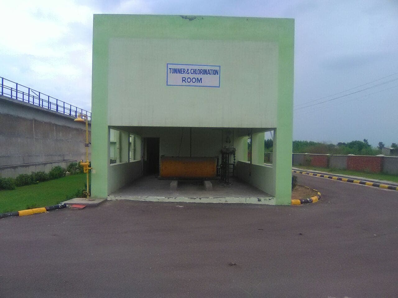 Chlorination room housing the chlorine tonner and dosing equipment at the 10 MLD Jalandhar STP, Punjab